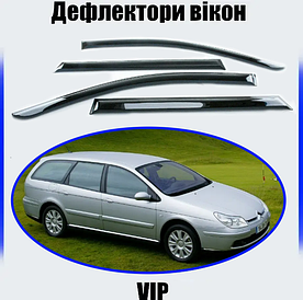 Дефлектори вікон, вітровики Citroen C5 2002-2008 універсал (скотч) VIP