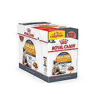 Вологий корм для дорослих котів ROYAL CANIN HAIR&SKIN CARE IN GRAVY 9+3