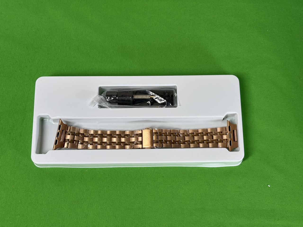 Ремінець, чоловічий браслет для годинника, неіржавка сталь сумісний з Apple Watch. Золотий, фото 1