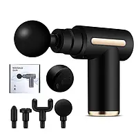 Перкуссионный массажер для шеи, головы и ног Massage Gun XL-1011, электрический массажный пистолет. Черный.qwr