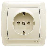 Розетка з шторками із заземленням Carmen VIKO крем, захисними, врізна Віко вбудована з землею 90562042