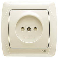Розетка з шторками без заземлення Carmen VIKO крем, захисними, врізна Вико вбудована без землі 90562043