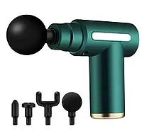 Перкуссионный массажер для шеи, головы и ног Massage Gun XL-1011, электрический массажный пистолет.Зеленый.qwr