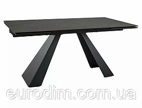 Стіл SALVADORE CERAMIC 160(240)*90 коричневий OSSIDO BRUNO/чорний мат, фото 4