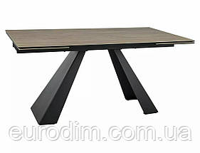 Стіл SALVADORE CERAMIC 160(240)*90 світло-коричневий SABBIA/чорний мат, фото 5