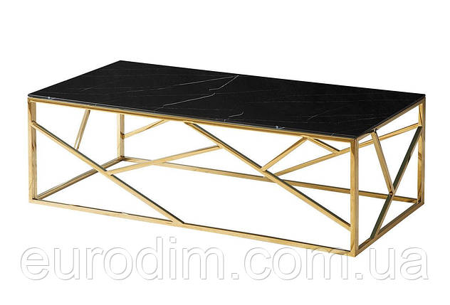 Журнальний столик ESCADA A II чорний еф.мармуру/золото 120x60, фото 1
