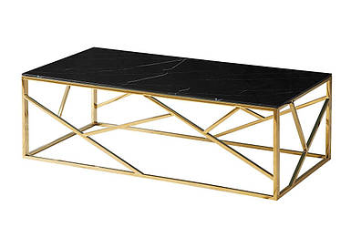 Журнальний столик ESCADA A II чорний еф.мармуру/золото 120x60