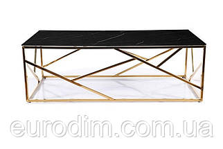 Журнальний столик ESCADA A II чорний еф.мармуру/золото 120x60, фото 3