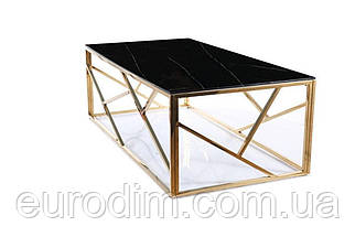 Журнальний столик ESCADA A II чорний еф.мармуру/золото 120x60, фото 4