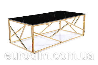 Журнальний столик ESCADA A II чорний еф.мармуру/золото 120x60, фото 6