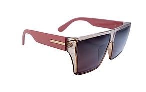 Жіночі сонцезахисні окуляри polarized, прозора оправа в рожевому кольорі, маска P2912-3, фото 3