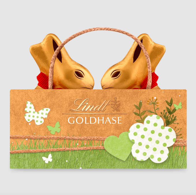 Подарунковий набір шоколадних зайчат Lindt Молочний шоколад 100г.