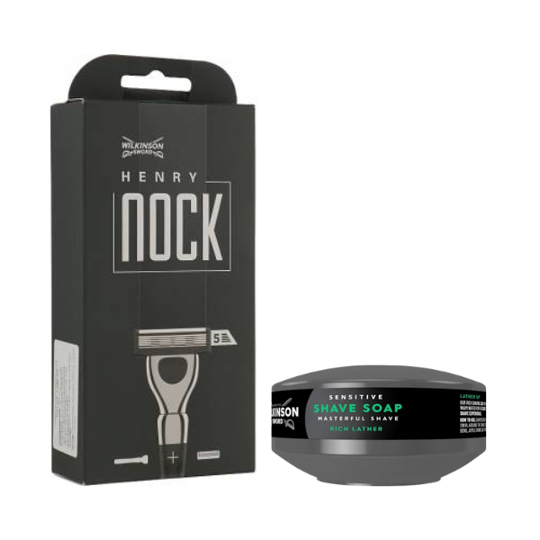 Станок для гоління Wilkinson Sword Henry Nock Razor + Мило для гоління Wilkinson Sword для чутливої шкіри 125 г