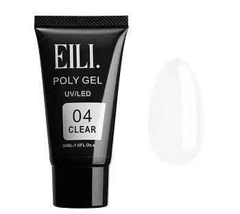 Полігель для манікюру, полігель на верхні форми, гель акрил, EILI Poly Gel 04 Clear