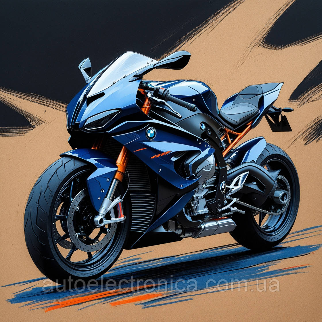 Картина на полотні "Futuristic Navy Blue BMW Motorcycle" | FMD 7.22, фото 1