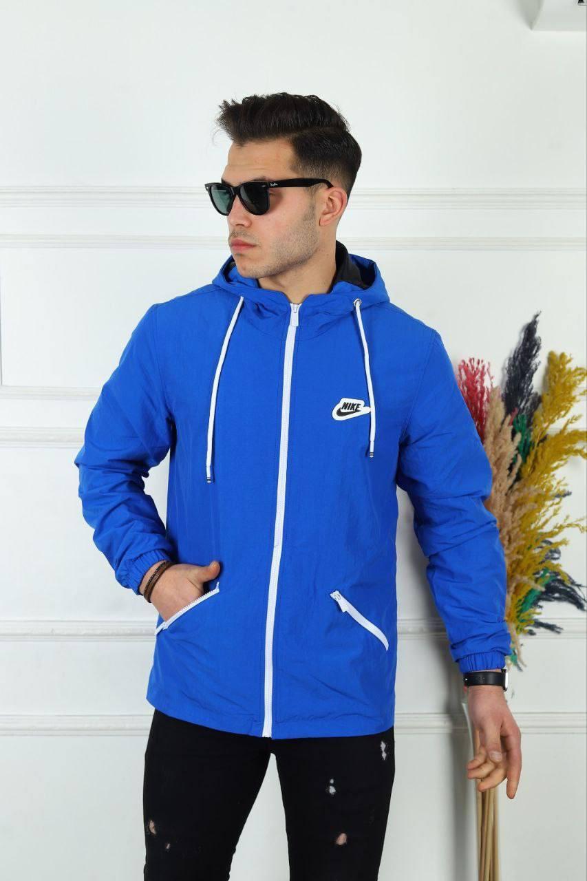Чоловіча куртка вітровка Nike M1396 синя, фото 1