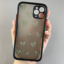 Чохол для Apple iPhone 11 Pro чохол з принтом бантиків із захистом камери на телефон айфон 11 про чорний q02e, фото 2