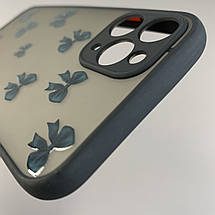 Чохол для Apple iPhone 11 Pro чохол з принтом бантиків із захистом камери на телефон айфон 11 про чорний q02e, фото 5