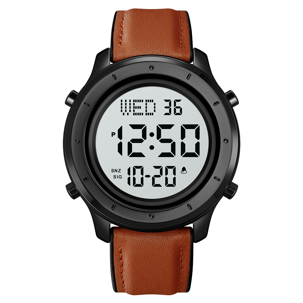 Skmei 1864LBNWT Brown-White Leather, фото 1