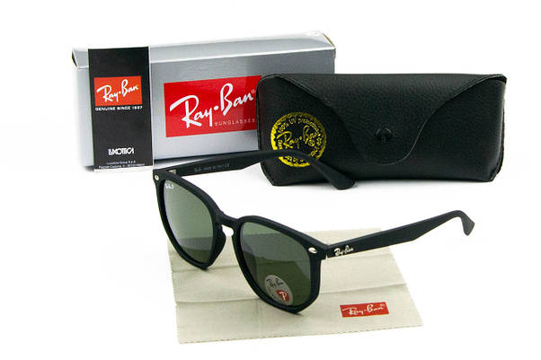 Сонцезахисні окуляри RAY BAN Highstreet поляризаційні UV400 (арт. P4306) чорний/ зелені лінзи, фото 3