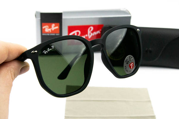 Сонцезахисні окуляри RAY BAN Highstreet поляризаційні UV400 (арт. P4306) чорний/ зелені лінзи, фото 6