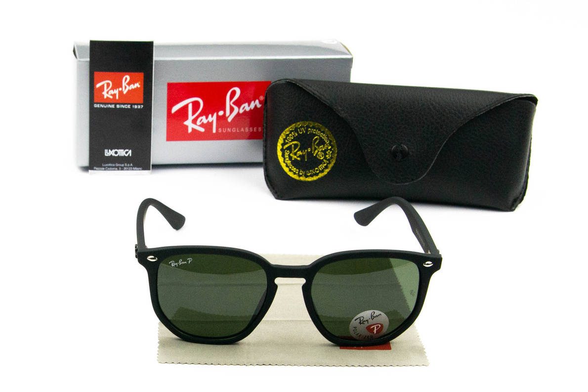 Сонцезахисні окуляри RAY BAN Highstreet поляризаційні UV400 (арт. P4306) чорний/ зелені лінзи, фото 1