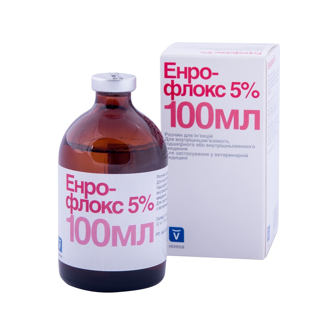 Енрофлокс 5% антибактеріальний засіб для тварин, 100 мл