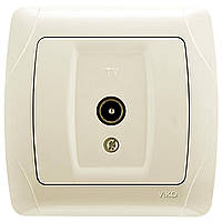 Розетка TV кінцева Carmen VIKO крем, телевізійна, врізна Віко вбудована ТВ 90562010