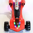 Дитячий самокат триколісний з димом та музикою Kids Scooter, Червоний / Складаний самокат з підсвічуванням, фото 3
