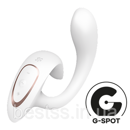 Вібратор-кролик з інтенсивною стимуляцією клітора та G-точки Satisfyer G for Goddess 1 White, фото 1