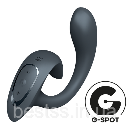 Вібратор-кролик з інтенсивною стимуляцією клітора та G-точки Satisfyer G for Goddess 1 Dark Grey, фото 1
