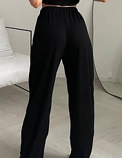 Чорні штани у рубчик жіночі широкі розмір 48-52, фото 4