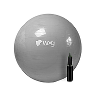 М'яч для фітнесу (фітбол) WCG 75 Anti-Burst 250кг Сірий + насос