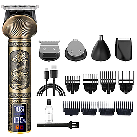 Машинка для стрижки волосся DRAGON 12 в 1 з акумулятором та LCD дисплеєм