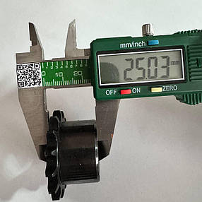 Зірочка 15 зубців вн. Ø25мм (DIN/ISO 06 B-1) однорядна для тістоміса PizzaGroup мод. 17-22 TF-TR, RM Gastro, Mecnosud та інші, фото 3