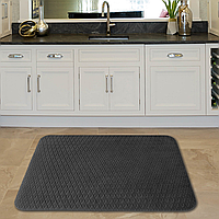 Килимок для кухні на підлогу із вспіненої гуми водовідштовхуючий м'який Seagull, чорний, 40х60 см