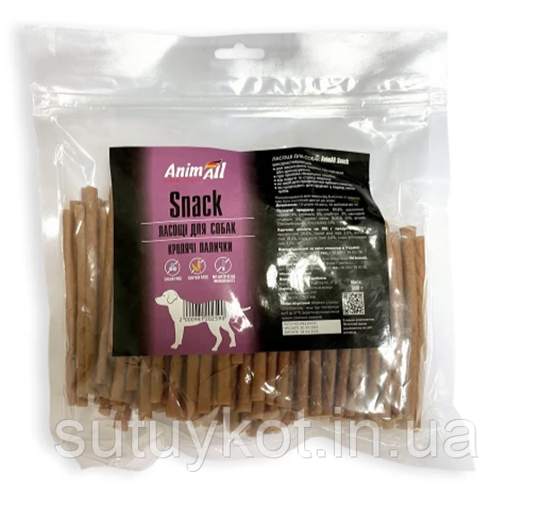Смаколики для собак AnimaAll Snack палички з кролячого м’яса, вага 500 г