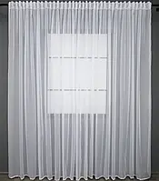 Тюль с тесьмой на трубу шифон белий 500Х270