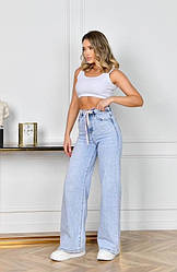 Джинси стильні широкі до низу блакитні розмір 29