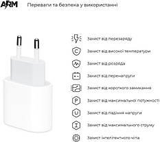 Мережевий зарядний пристрій PD20W USB-C Power Adapter White, фото 5