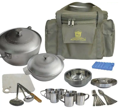 Туристична сумка-холодильник з набором посуду на 6 особи для відпочинку на відкритому повітрі з комфортом, фото 1