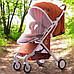 Дитяча прогулянкова коляска Smart model D289 Terakota, москітна сітка, фото 3
