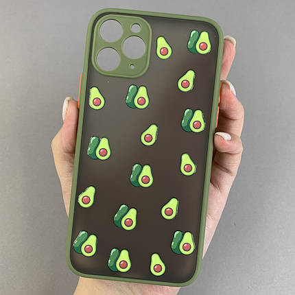 Чохол для Apple iPhone 11 Pro чохол з принтом авокадо із захистом камери на айфон 11 про зелений q02w, фото 1