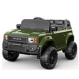 Дитячий електромобіль на акумуляторі Джип Toyota Land Cruiser M 2155 на радіокеруванні дітей 3-8 років Зелений, фото 3