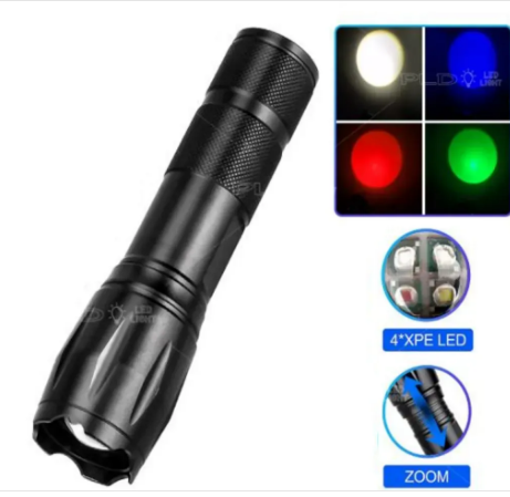 Ліхтарик ручний BL K04-4 BLUE/YELLOW/RED/WHITE 4 COLOR, для будь-якого типу туризму, подорожей, для дому та дачі