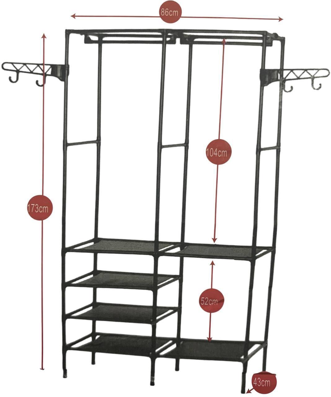 Вішалка підлогова CLOSET ARMABLE JUMBO 86*43*173 AY-2038 Чорний. Стічка для речей