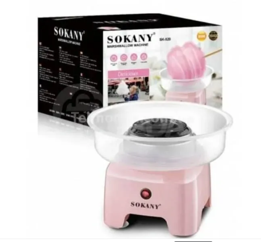 Апарат для приготування солодкої вати Sokany SK-520-BS Рожевий, автомат для виготовлення солодкої вати