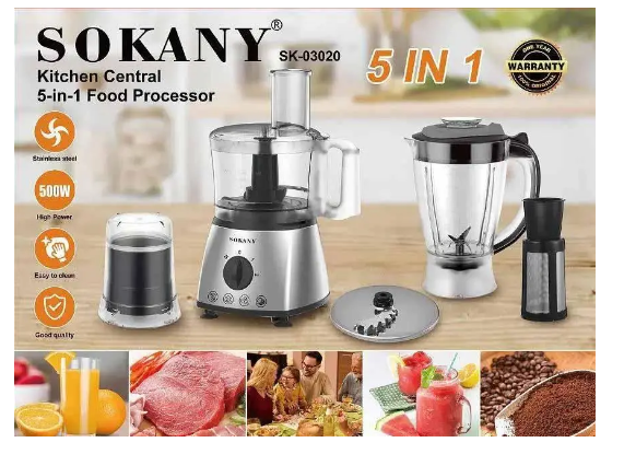 Кухонний комбайн міксер 5в1 Sokany SK-03020 500 Вт, багатофункціональний комбайн