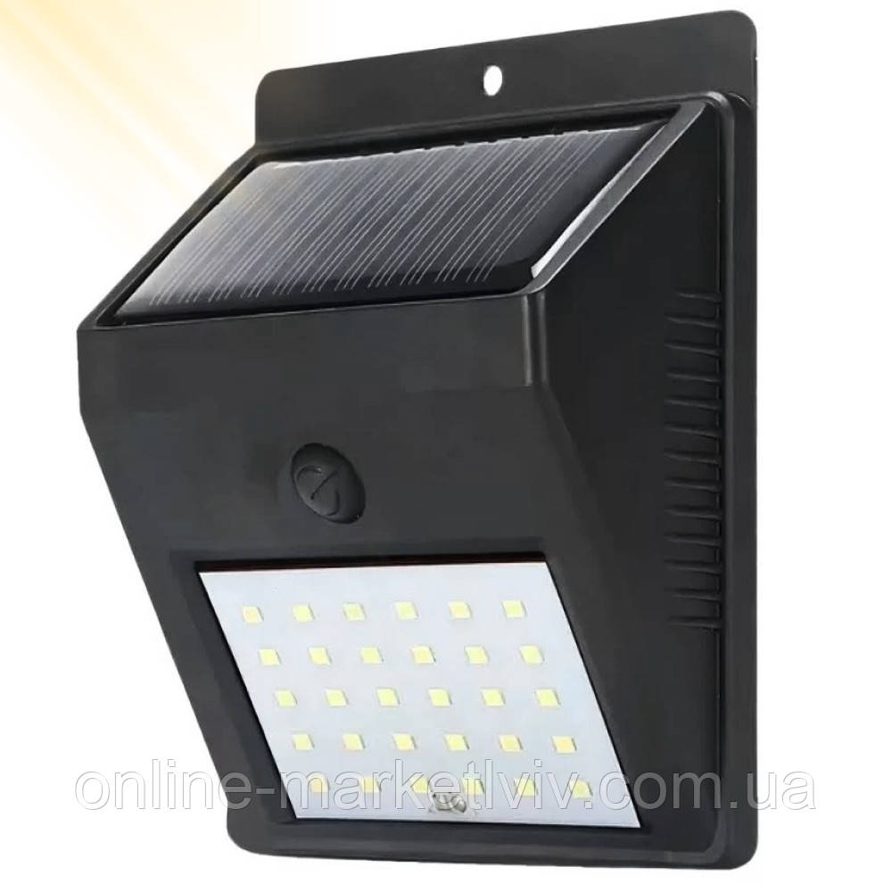 Вуличний LED ліхтар із сонячною панеллю, 20LED / Настінний фасадний світильник на вулицю