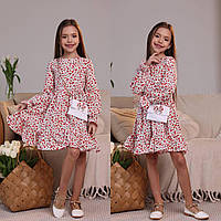 Сукня на дівчинку 3-7 років 98-122 см Софт 003519 Червона